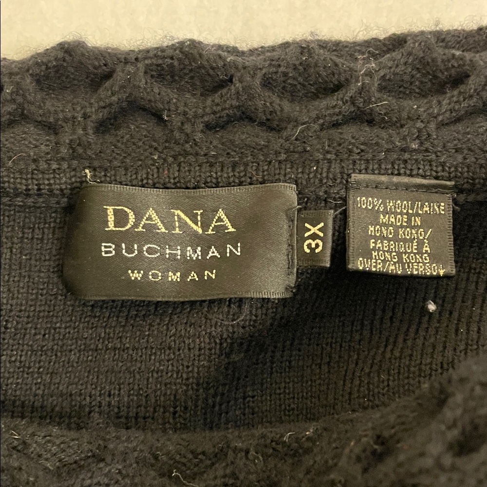 Dana Buchman Black Off-the-Shoulder Knit Sweater - Picture 3 of 6